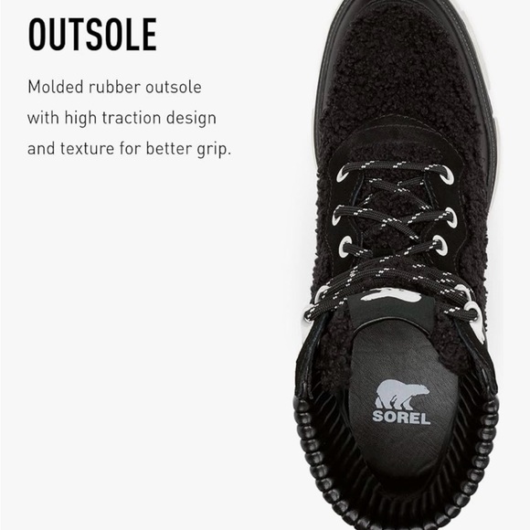 Sorel Women's Brex Cozy Lace Boot Black Sea Salt US Women 9 Waterproof - Picture 8 of 8